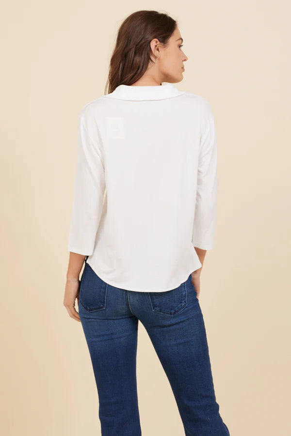 Majestic Soft Touch 3/4 Sleeve Semi Relaxed Shirt