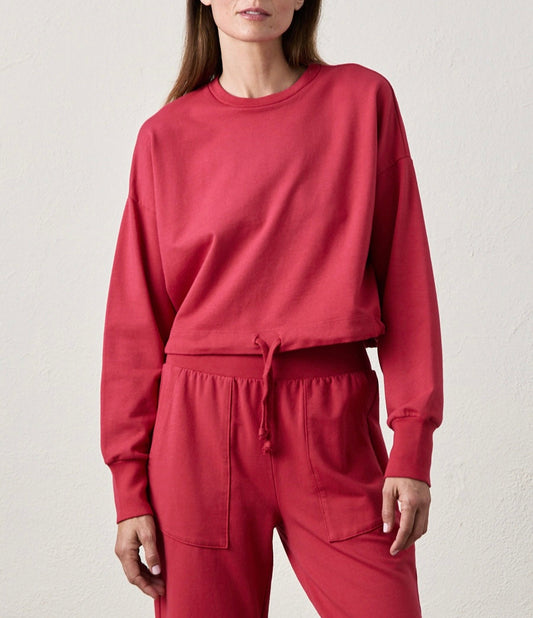 NSF Zuma Crop Cinch Waist Crew Sweatshirt
