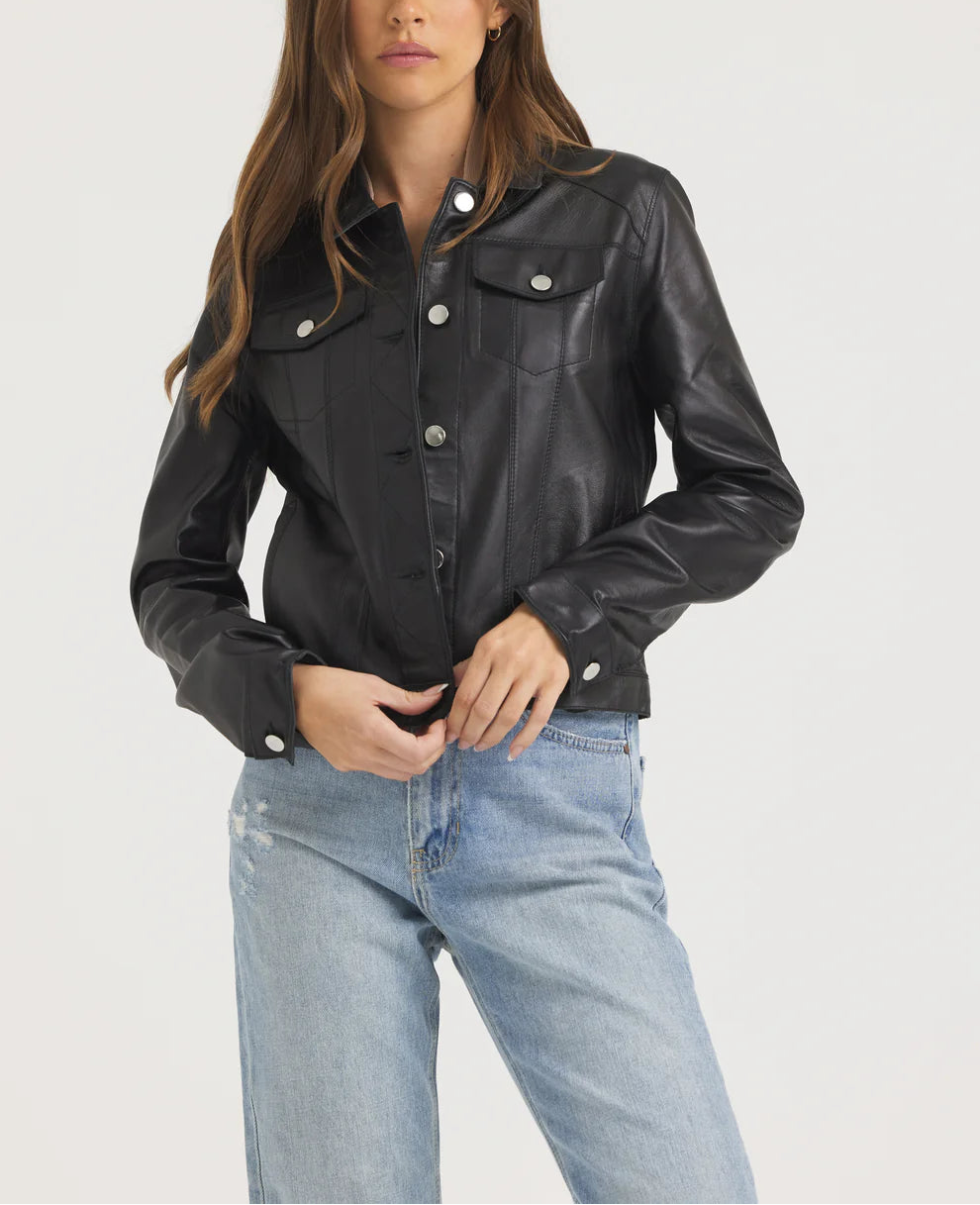 JAKETT Alexa Burnished Leather Jacket