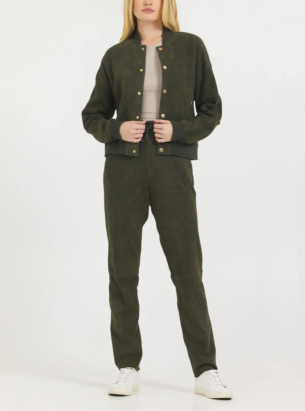 Jakett Shai Washed Suede Cropped Jacket