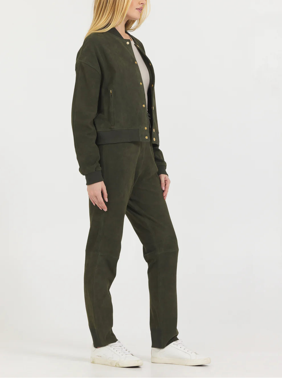 Jakett Shai Washed Suede Cropped Jacket