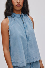 Rabens Saloner Faya Denim Halter Top