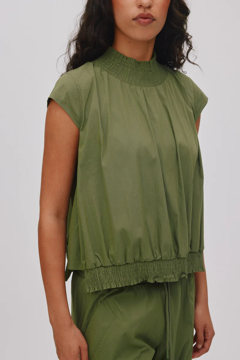 Rabens Saloner Dori Papery Shirring Top