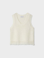 White + Warren Cotton Slub Fringe Tank