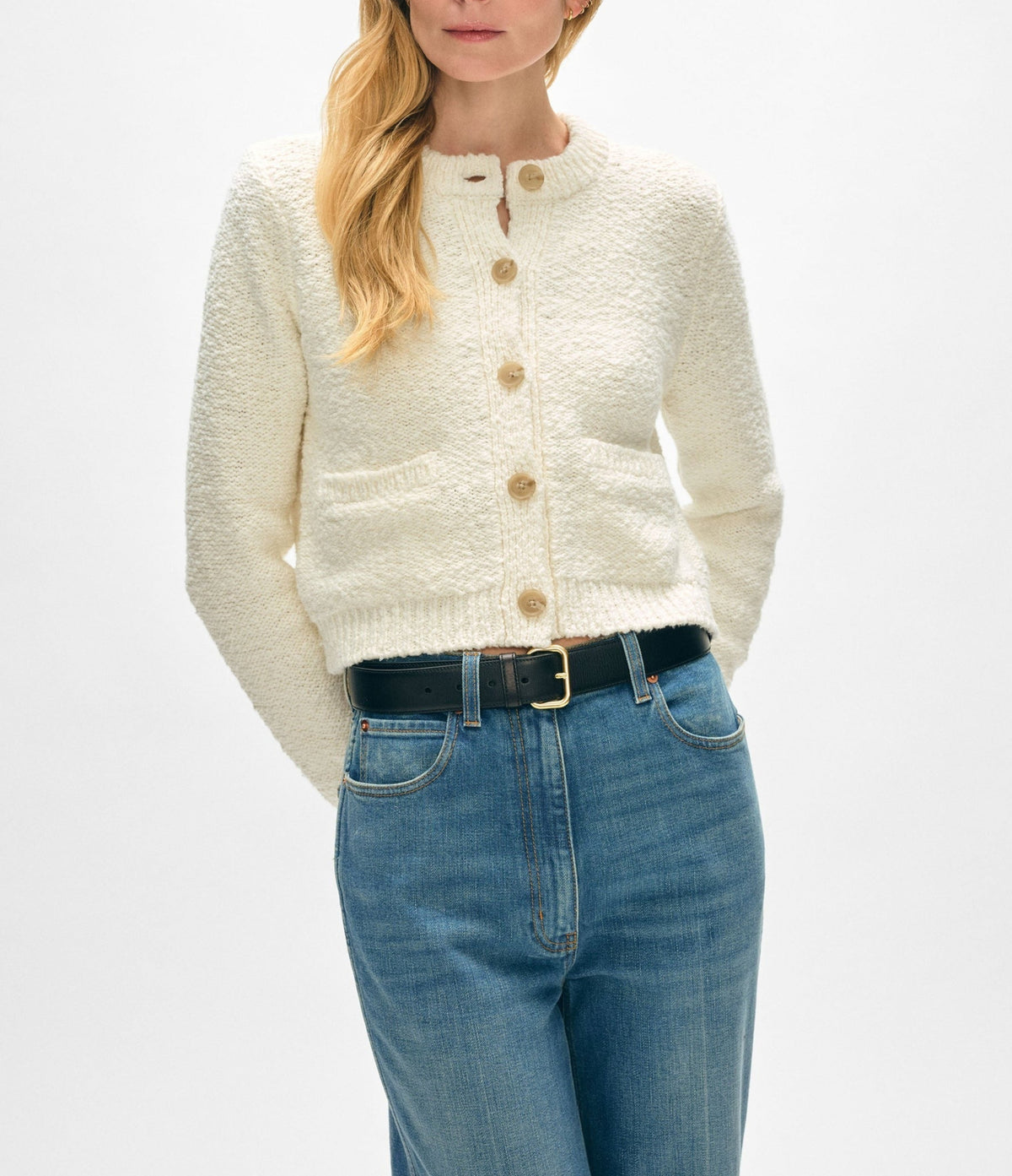 White + Warren Cotton Slub Pocket Cardigan