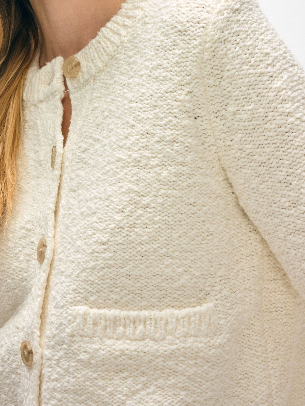 White + Warren Cotton Slub Pocket Cardigan
