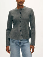 White+Warren Cashmere Blend Peplum Cardigan