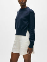White+Warren Soft Cotton Rib Trim Sweatshirt