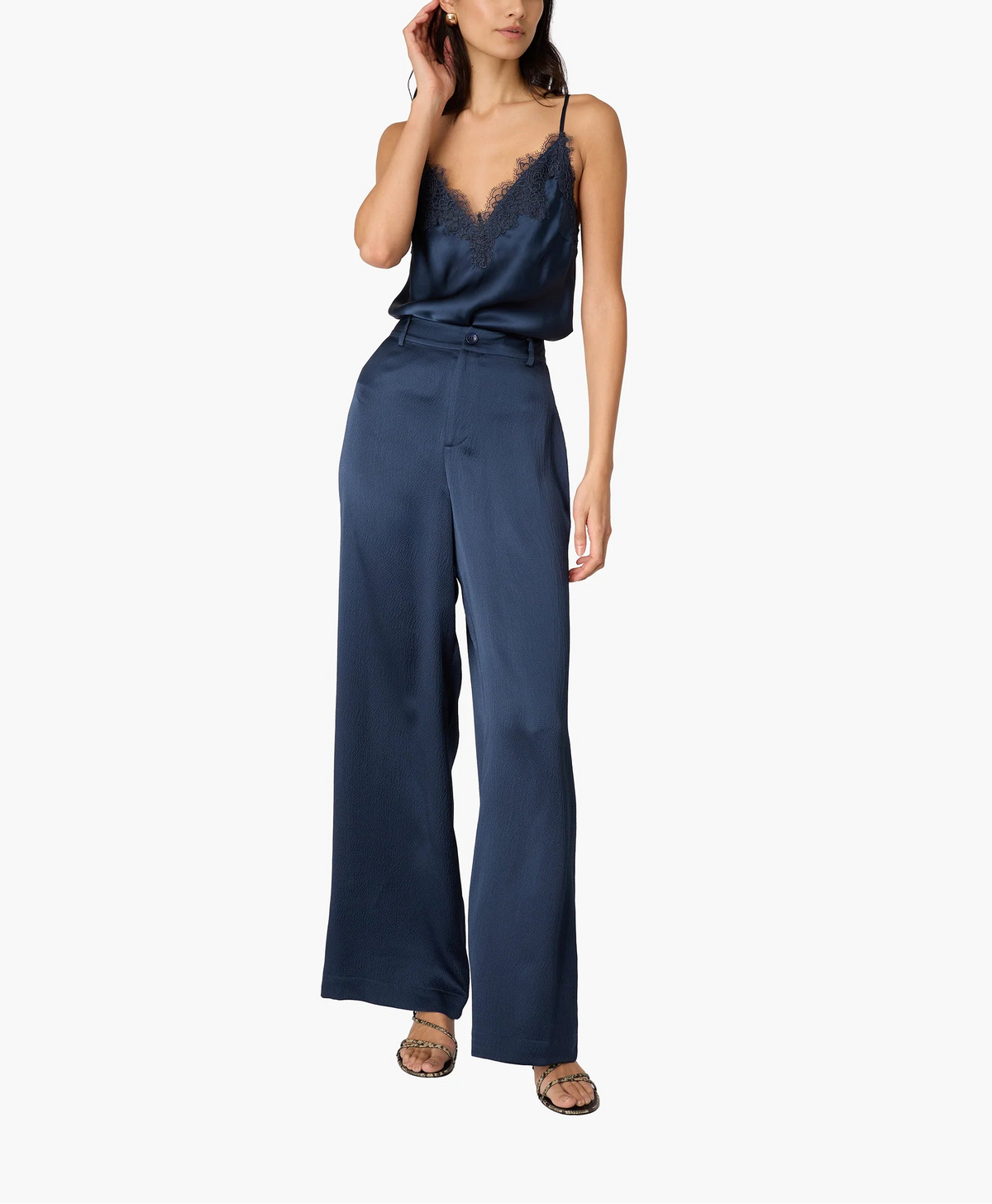 Cami Kyley High Rise Hammered Silk Pant