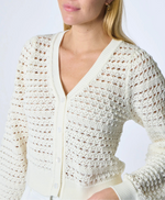 Kokun TS Pointelle Cropped Cardigan