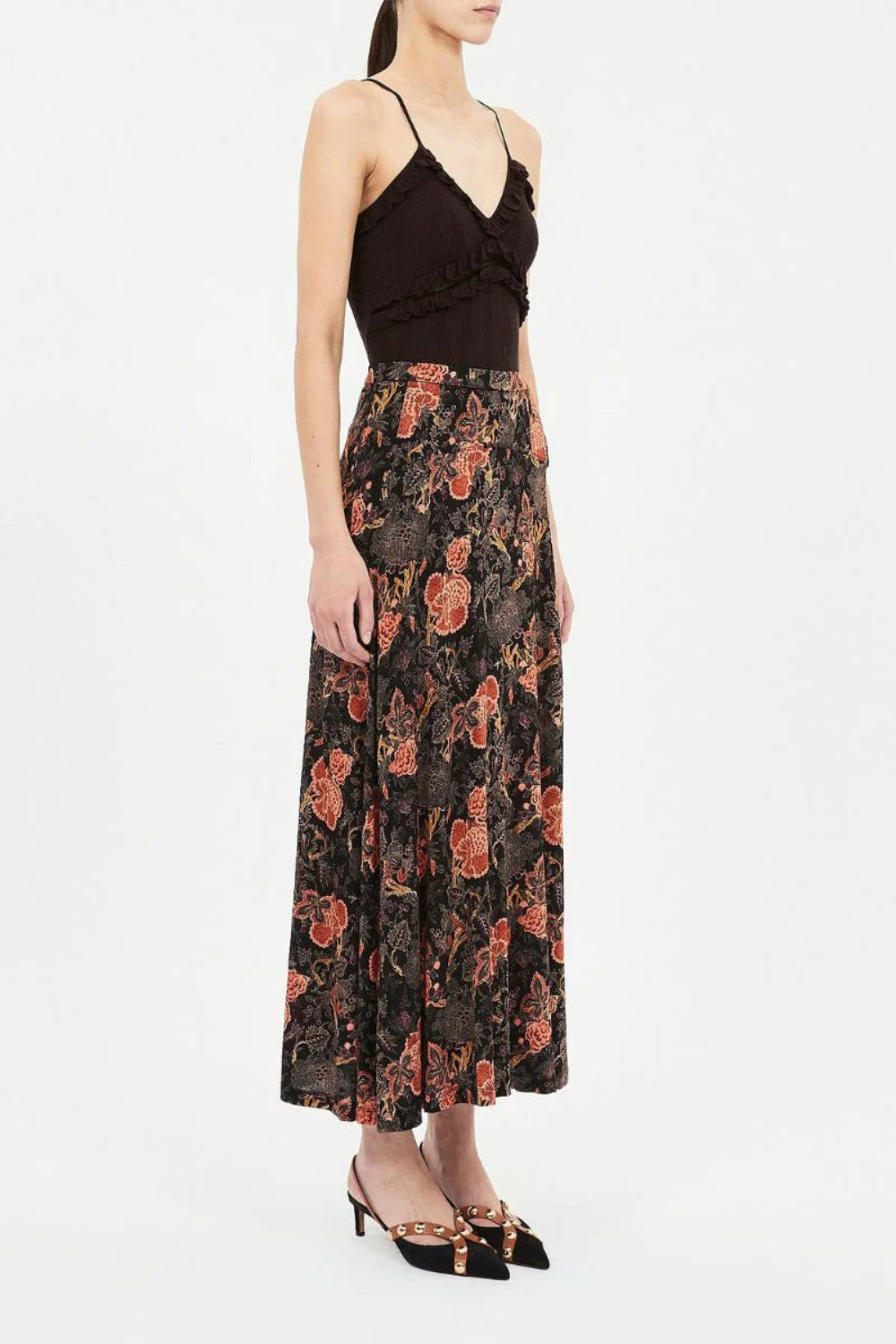 Ulla Johnson Paola Jersey High Waist Midi Skirt