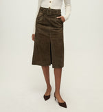 Veronica Beard Alexie Suede Midi Skirt