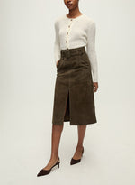 Veronica Beard Alexie Suede Midi Skirt