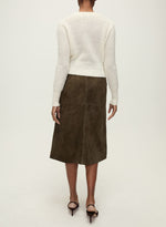 Veronica Beard Alexie Suede Midi Skirt