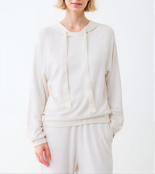 Majestic Filatures French Terry L/S Hoodie With Grosgrain Tie