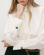 Veronica Beard Darlis Scarf Neck Blouse