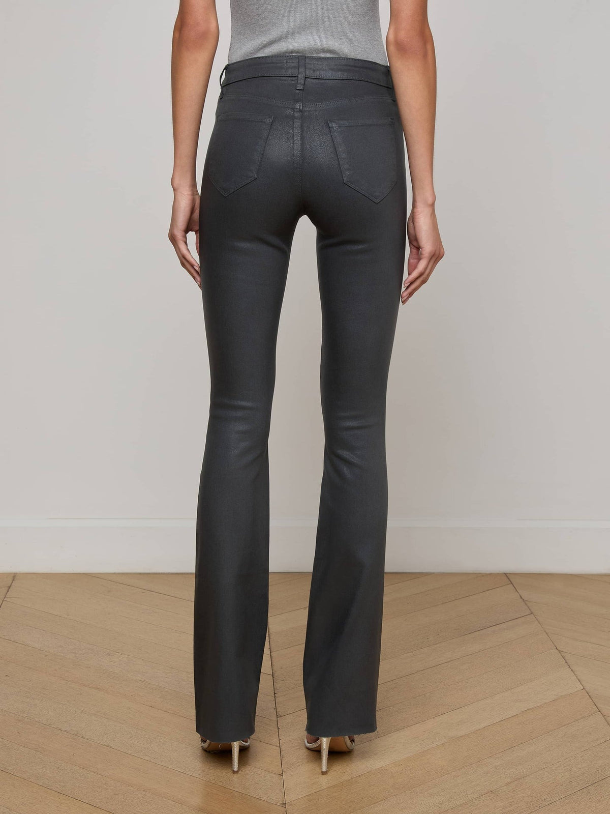 L'agence TS Ruth High Rise Straight Raw Hem Jeans