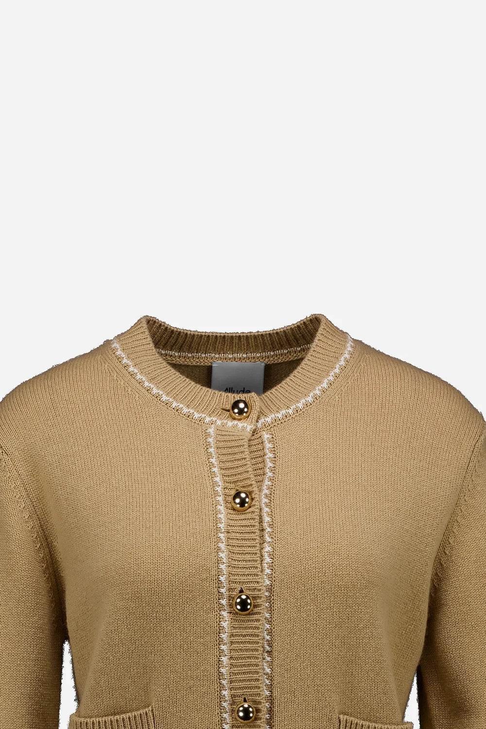 Allude Wool Blend Carigan With Stitching