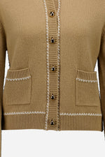 Allude Wool Blend Carigan With Stitching