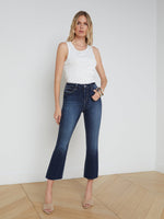L'agence TS Kendra High Rise Crop Flare Jeans
