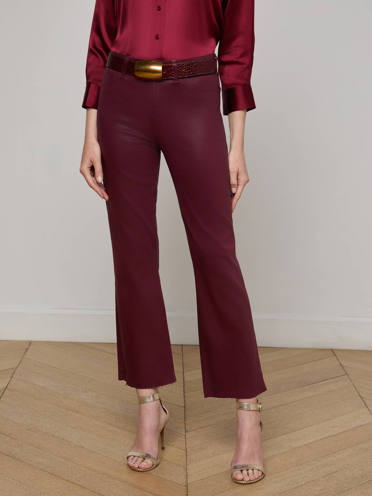L'agence TS Kendra High Rise Crop Flare Jeans