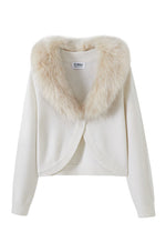 27 Miles Ts Morna Cashmere Bolero With Faux Fur Collar