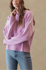 27 Miles Ts Maila Cashmere Crew Sweater With Stitching