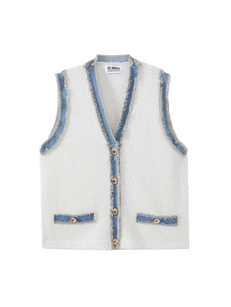 27 Miles Phaedra Knit Tank With Denim Detail
