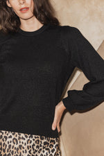 27 Miles Ts Ayla Lurex Cashmere Puff Sleeve Sweater