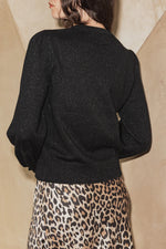 27 Miles Ts Ayla Lurex Cashmere Puff Sleeve Sweater