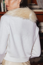 27 Miles Ts Morna Cashmere Bolero With Faux Fur Collar