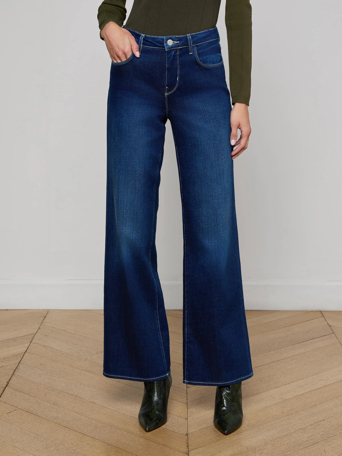 L'agence Alicent H/R Wide Leg Sneaker Jeans
