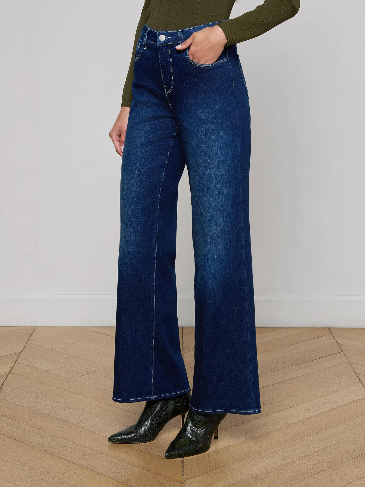 L'agence Alicent H/R Wide Leg Sneaker Jeans