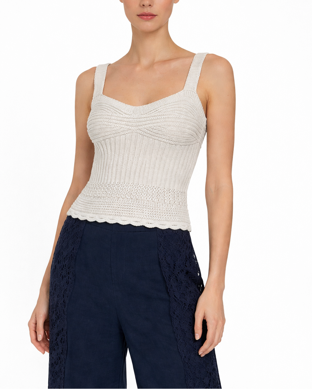 Autumn Cashmere Scallop Edge Tank