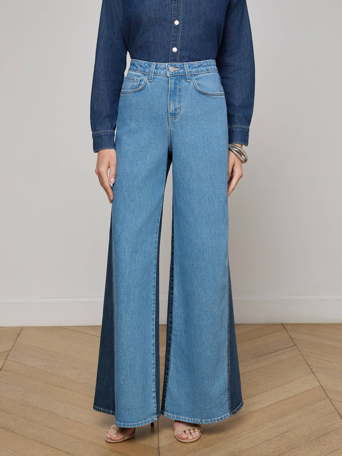 Lagence Beau HR Wide Leg Contrast Jeans