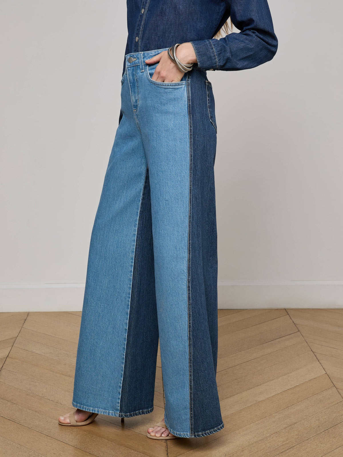 Lagence Beau HR Wide Leg Contrast Jeans