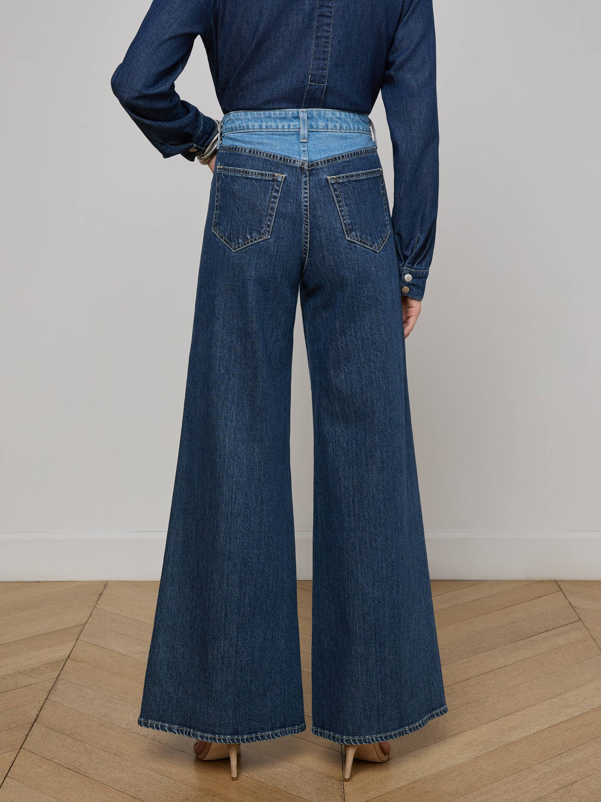 Lagence Beau HR Wide Leg Contrast Jeans