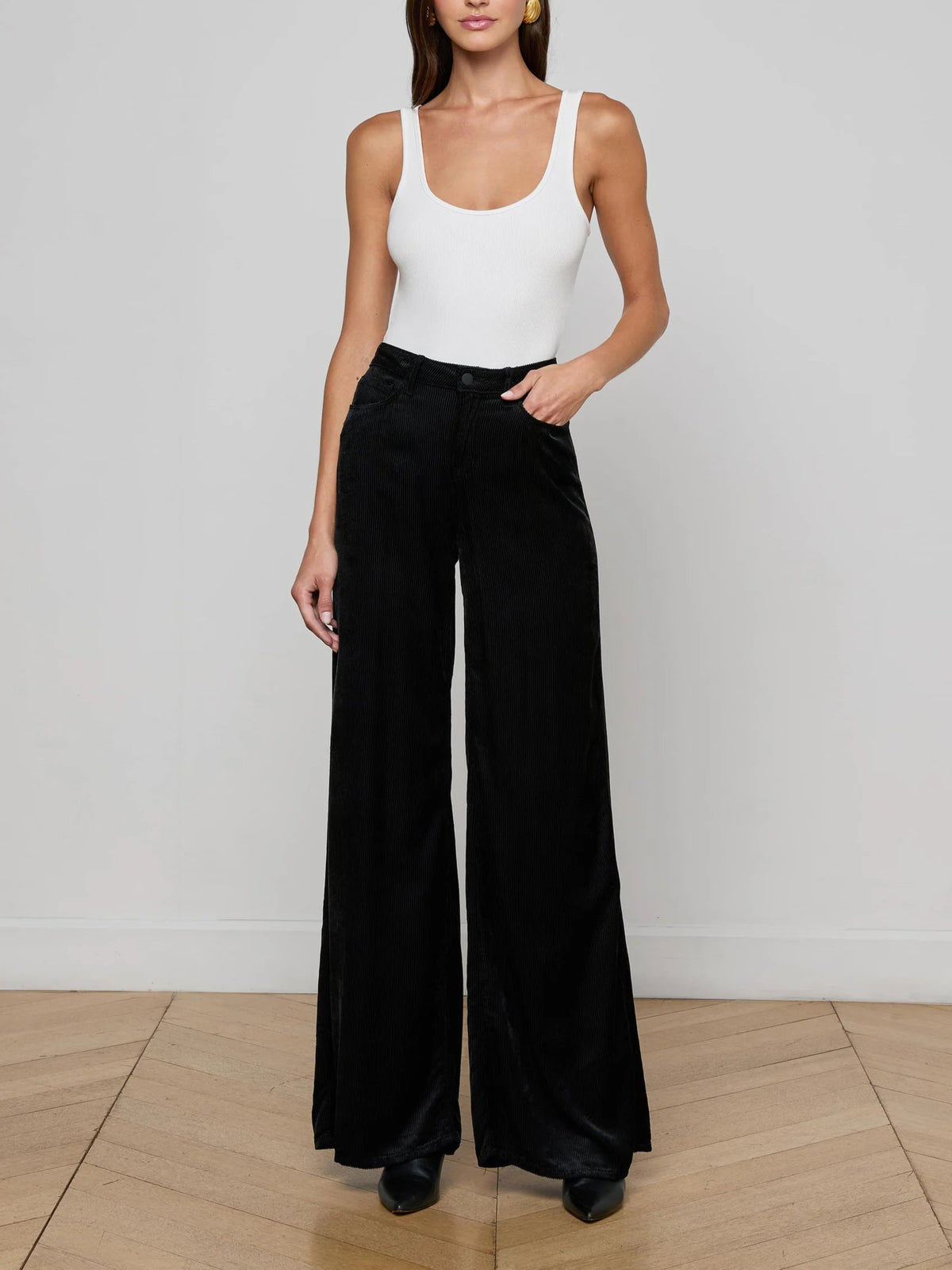 L'agence Quincy H/R Wide Leg Pant