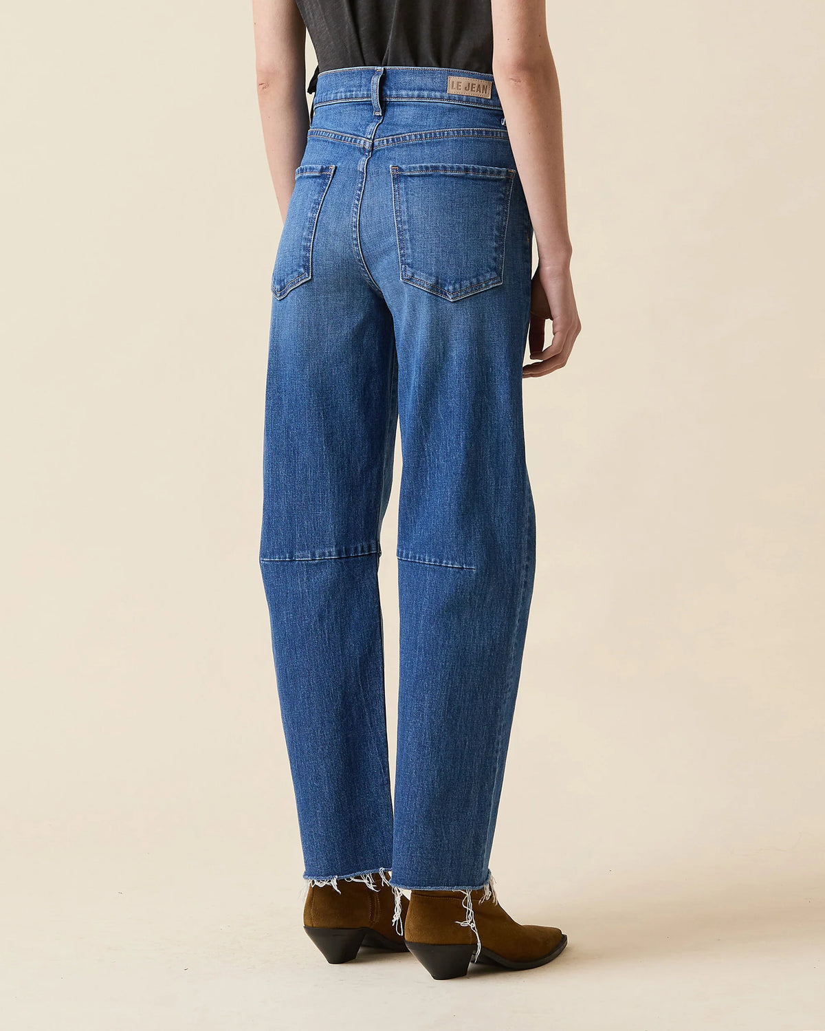 Le Jean Pixie Ankle Fray Mid RIse Jeans