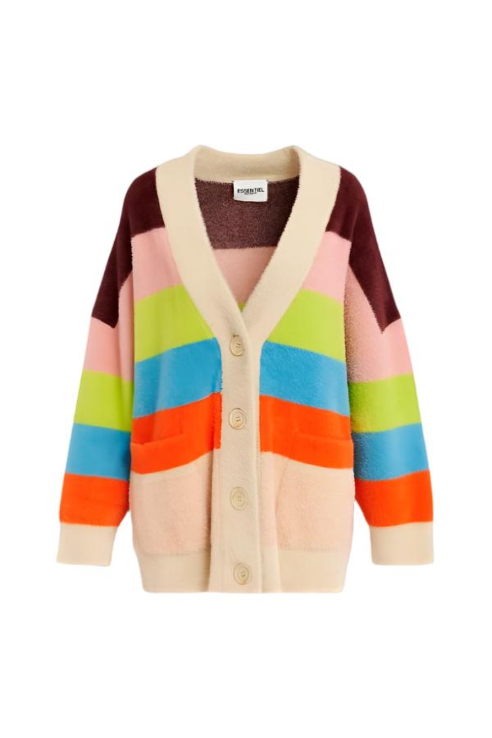 Essentiel Gaan Striped Furry Cardigan