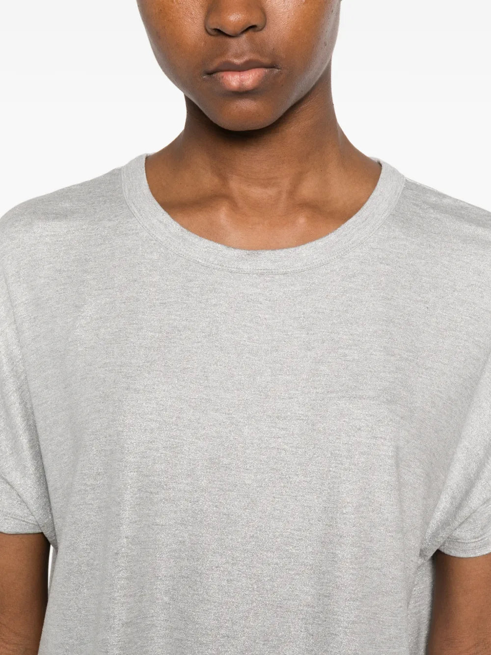 Majestic Soft Touch Metallic Semi Relaxed Tee