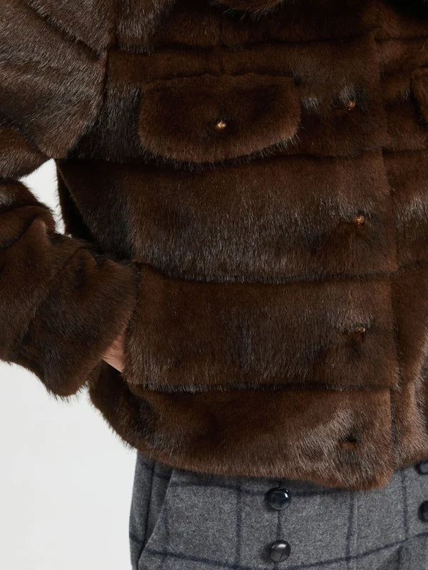 Vilagallo Short Faux Fur Jacket