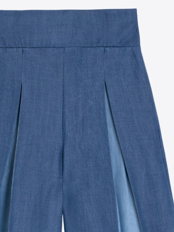 Vilagallo Tencel Denim Palazzo Trousers