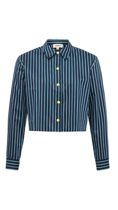 L'agence Cosette Crop Hi Low Shirt
