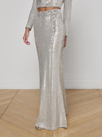 L'agence Zeta Sequin Long Skirt