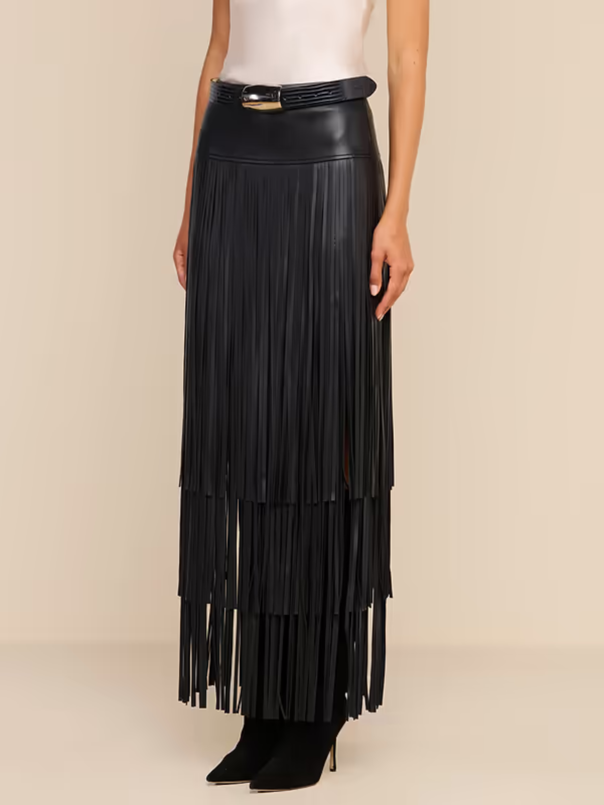 Lagence Karoline Maxi Fringe Skirt_3530ZST