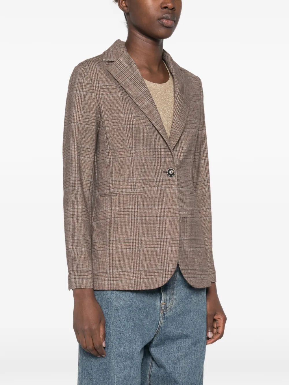 Circolo Check Print Single Breasted Jacket