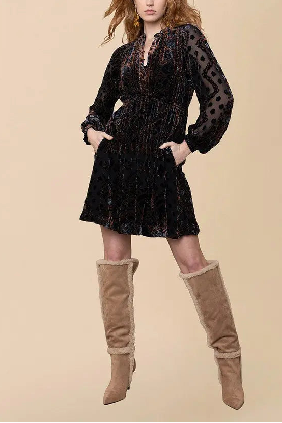 Hale Bob Apricity V-Neck Mini Dress