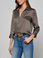 L'agence Dani 3/4 Sleeve Silk Blouse