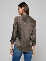L'agence Dani 3/4 Sleeve Silk Blouse